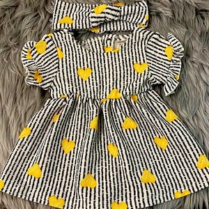 Infant girl flower dress with headband